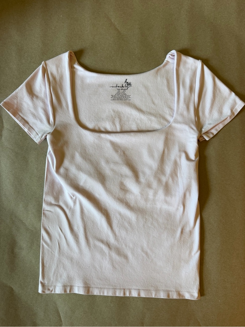 Free People Intimately built-in bra short sleeve top Sz Large